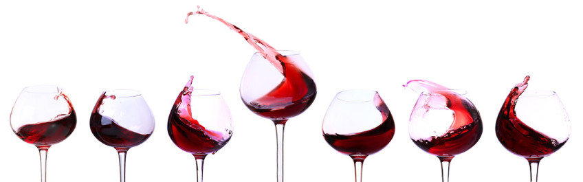 Red wine isolated on white